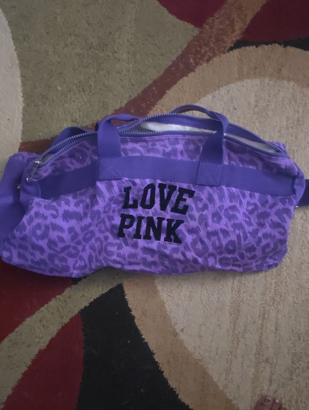 Y2K PINK Victoria's Secret Purple Leopard Print 'LOVE PINK' Duffle